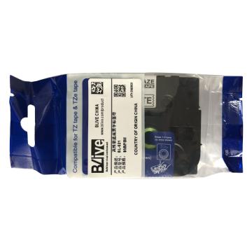 Blive 标签机色带，PET，9mm×8m，蓝底黑字 BL-521