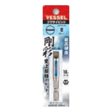 威威 1/4"（6.35mm）六角柄细杆单头刚彩一字批头，1支装8×65mm GS16PL80/4907587 336491