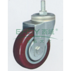 申牌 3寸聚氨酯中型脚轮丝杆活动M12 载重(kg):105 轮宽(mm):30 全高(mm):111 20A04-1014