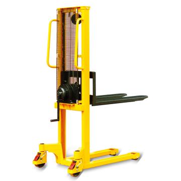 Raxwell 1000Kg手摇堆高车升高高度90-1500mm 固定货叉外宽540mm 叉长1150mmPU轮带刹车 RHMC0049
