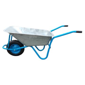 谦格 金属园林农用轻型人力手推搬运翻斗车灰斗车载重100kg 蓝DPC-03,单实心轮,长宽高130×62×60cm