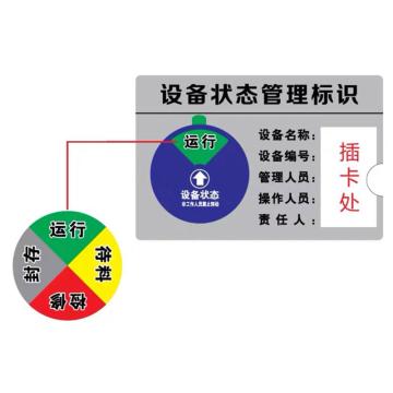 嘉辽 盒式设备状态牌200mm×300mm（方形，4状态A，运行-待料-检修-封存） EBS2609