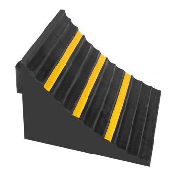 功成狮 车轮挡块 便携式橡胶止退器 规格250*250*190mm 底部实心 黑黄 重量约7KG 适用于槽罐车 GSSC0183