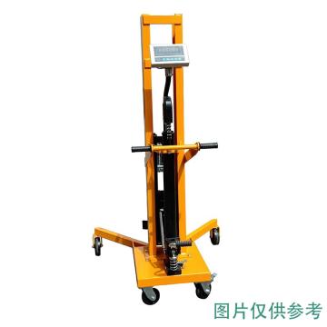鹰力 称重直角型油桶搬运车载重:450kg，液压升高1100mm，带电子称 鹰力DTF450C-1