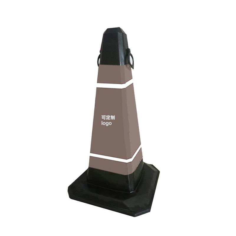 月桐 橡胶路锥方锥可定制logo 380×380×680mm 棕色 约4kg DYT-XCS0634A