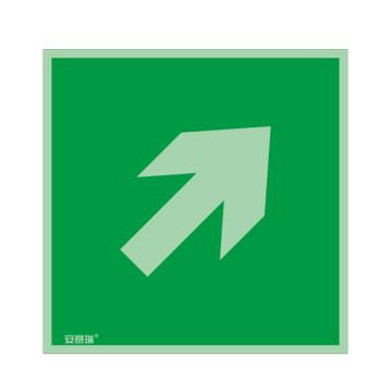 安赛瑞 船用IMO安全标识-双向箭头 斜上，自发光不干胶，150×150mm 20274