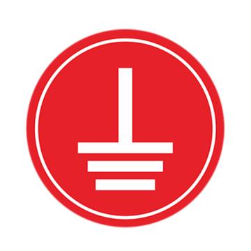 SAFEWARE 接地标识 直径3cm 材质：PVC （地线红） 50贴 EA100328