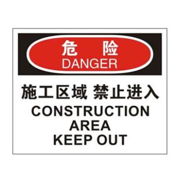 Blive 进入许可类当心标识-施工地点禁止穿行，1mm铝板，250×315mm BL-AL-32068