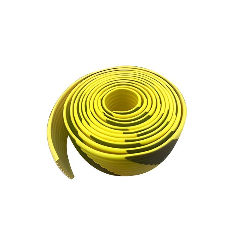 帛拉 NBR黄黑警示防撞条-W型高密度NBR材质，80mm*8mm*5m，自带3M背胶 96173