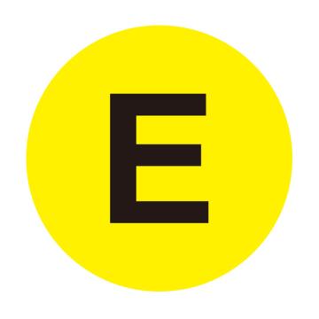 安赛瑞 耐磨库位编号地贴（E），不干胶覆3M膜，Ф200mm 12163