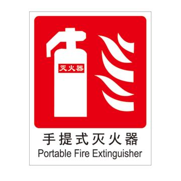 Raxwell 消防标识手提式灭火器，250*315mm，1.5mmABS塑料板 RSSY0018