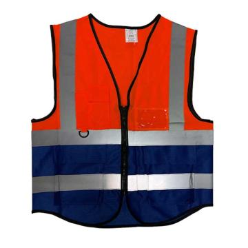 勒塔 橙蓝拼色反光背心，针织布，均码 LT-PPE885