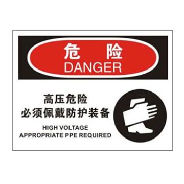 Blive OSHA危险标识-高压危险必须佩戴防护装备，1mm铝板，250×315mm BL-AL-32758
