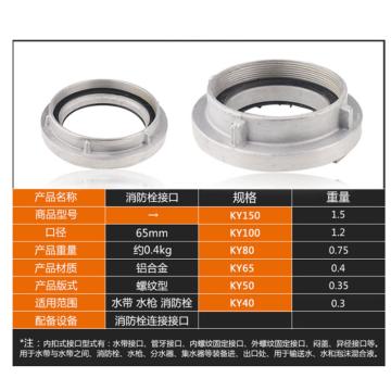 蓝消 消火栓外管牙接口，铝合金材质 DN65