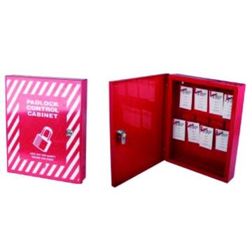 安赛瑞 锁具管理箱（套装）-红色可上锁 含8把工程塑料挂锁 8个吊牌 260×322×55mm 14731