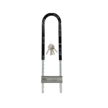 三环 玻璃门U型锁纯铜锁芯，锁体总高420mm，锁体宽度110mm，锁梁直径15mm，黑色，含原子钥匙×5 858