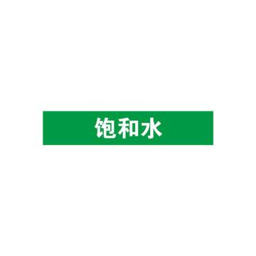 安赛瑞 管道标识-饱和水，自粘性乙烯表面覆膜，绿底白字，100×500mm 15291