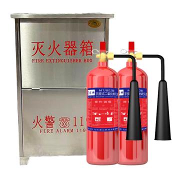 蓝消 二氧化碳灭火器套装，600*390*200mm 套装-MT/BE2*2-201不锈钢0.8mm
