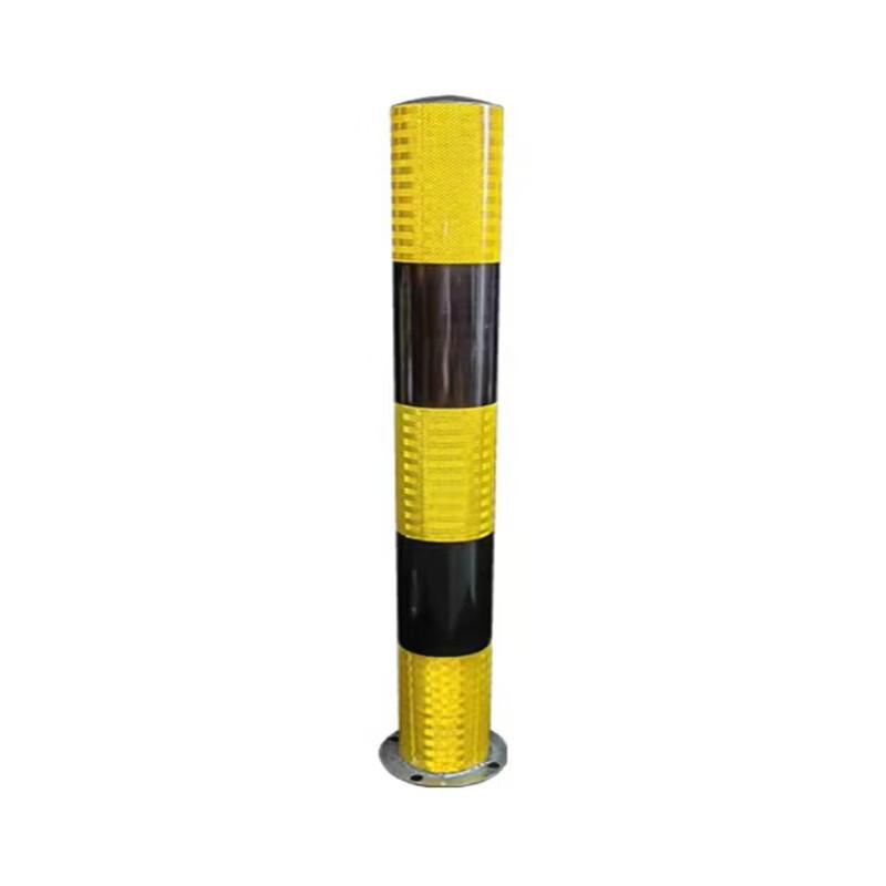 月桐 高亮度反光膜警示柱路桩114×800mm 壁厚1.5mm 固定款 黑黄色 DYT-YX0199
