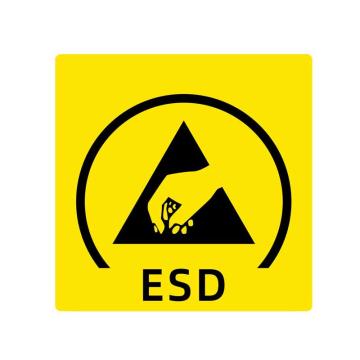 安赛瑞 ESD静电防护标签，5×5cm英文款，10枚装 2K00061