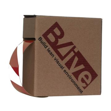 Blive 警示划线反光地贴胶带，50mm×22m，红/白 BL-RL-50-RW