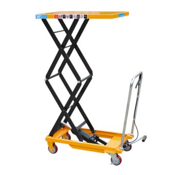 锐励 双剪手动液压平台车载重150kg，提升高度1260mm.台面尺寸mm:700*450 PTS150