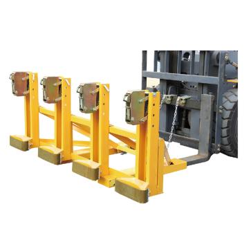 Raxwell 2000Kg加强型叼扣式油桶夹(500Kg*4桶单夹)叉孔152*54mm 两叉孔内间距670mm RMCM0010