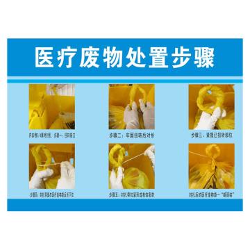 功成狮 医疗废物处置步骤，五张一包，22*30cm，PP背胶，防水防晒，YLF19 GSSI0416