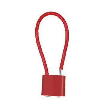 炬芯 钢丝绳挂锁 不通开 锁体宽33mm 钢缆长度20cm 红色 QCL201D