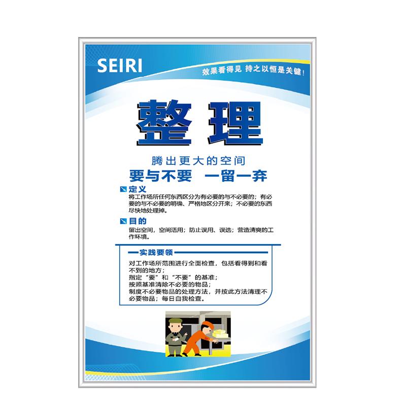 帛拉 6S铝合金边框管理海报"整理"，铝合金前开启式海报框，600*800mm 71039
