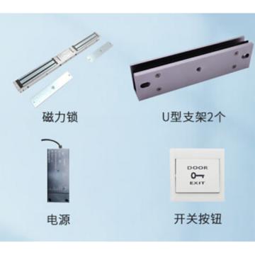 Hikvision 双门无框玻璃门磁力锁配件套装双锁 DS-K4H258D+DS-K4H258-U+HY-P01+EB29