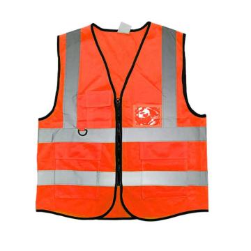 勒塔 多口袋反光背心，橙色，针织布，均码 LT-PPE882