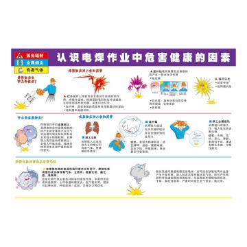 Raxwell 安全教育挂图-选认识电焊作业种危害健康的因素，750mm（长）*500mm（宽），3M不干胶 RSSJ0055