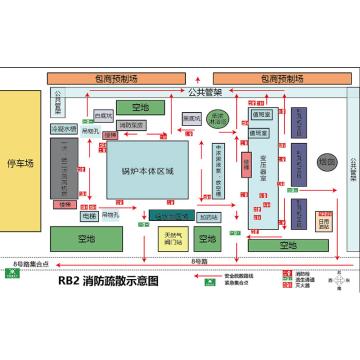 帛拉 标识，80cm*50cm，1mm铝板贴工程级反光膜 消防疏散示意图RB2