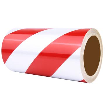布朗森 反光警示胶带，150mm×45m，PVC，红/白 A9751