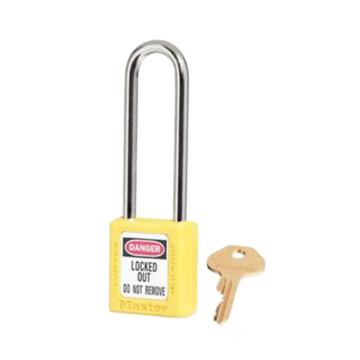玛斯特锁具 黄色XENOY工程塑料安全锁6mm锁钩 锁钩净高76mm 44mm高 万能钥匙 410MKLTYLW