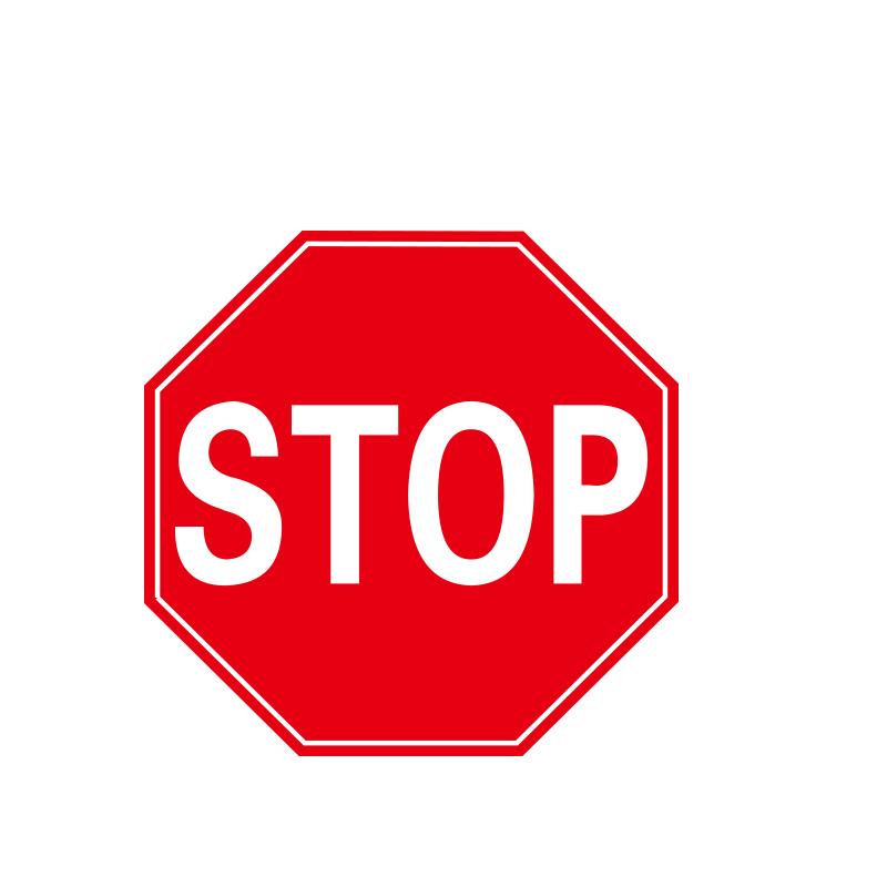 帛拉 地贴警示标识-经济型"STOP"，3M不干胶+普通地贴膜，直径400mm 82307A