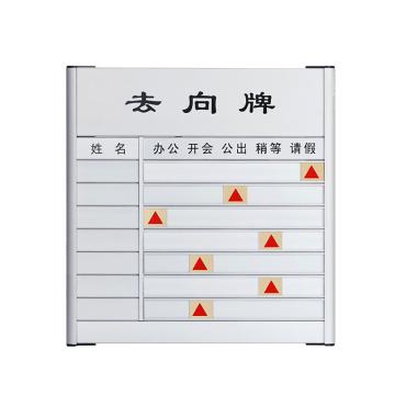 安赛瑞 去向牌，铝合金工作人员去向牌，通用办公室人员指示牌，7人 1H01042