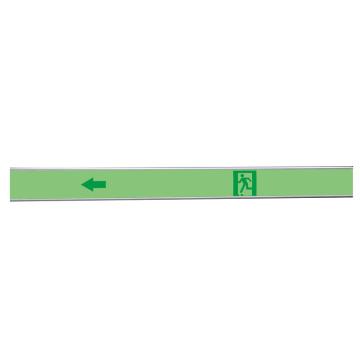 Raxwell 夜光墙面疏散导向标识-左，1000*95*5mm，铝合金框 RSSY0155