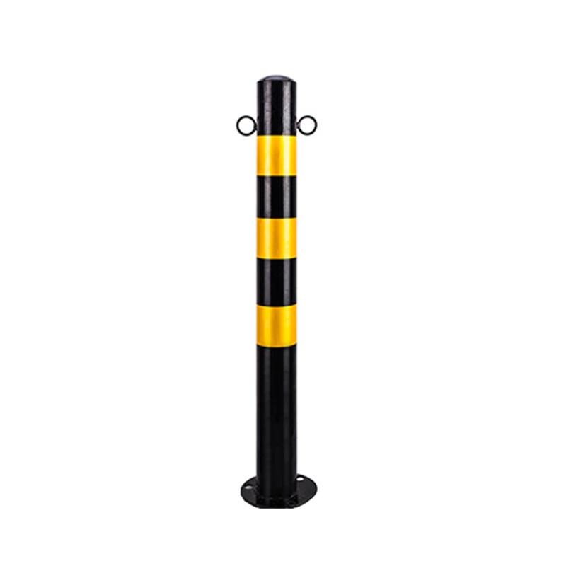 月桐 加厚带环款警示柱φ76mm 高750mm 底座φ140mm 黑黄色 YT-XJSZ18