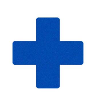 安赛瑞 5s四角定位，地面防滑磨砂定位标示贴，1x3cm，蓝色+型 1H01165