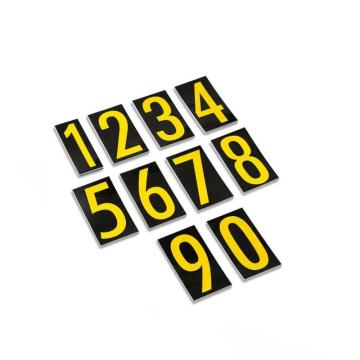 卡威 磁性数字标识黑底黄字自粘性磁性材料，0-9/组，90*70MM KVSI0478