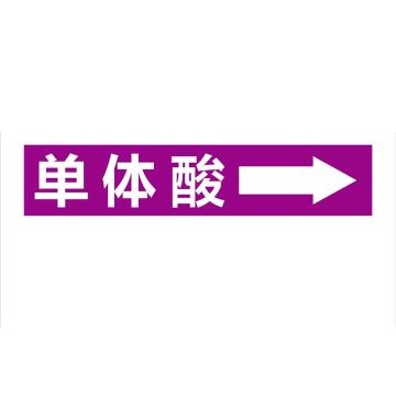 功成狮 聚乙稀反光标识，管道流向标识贴，可定制，单体酸，一套10张，10×60cm GSSP0049