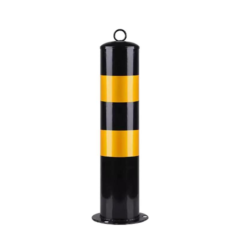 月桐 警示柱防撞路桩，固定款 500×φ114mm 黄黑色 1.2厚 配螺丝 YT-XJSZ01