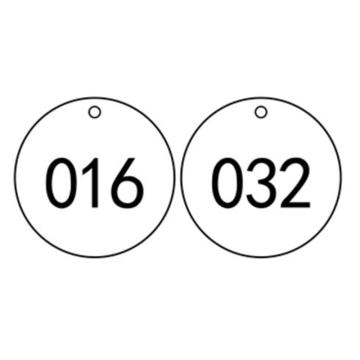 安赛瑞 塑料号码吊牌-圆形，Ф29mm，白底黑字，号码001-100 14773
