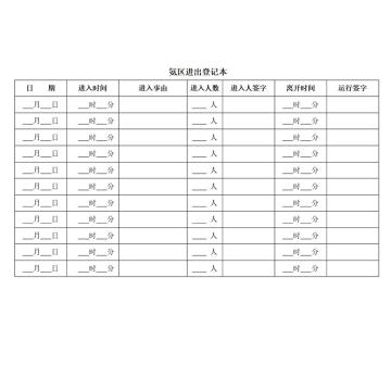 影艺随行 氨区进出入登记本，印刷品A4，297mm*210mm，50页/本 氨区进出入登记本-A4
