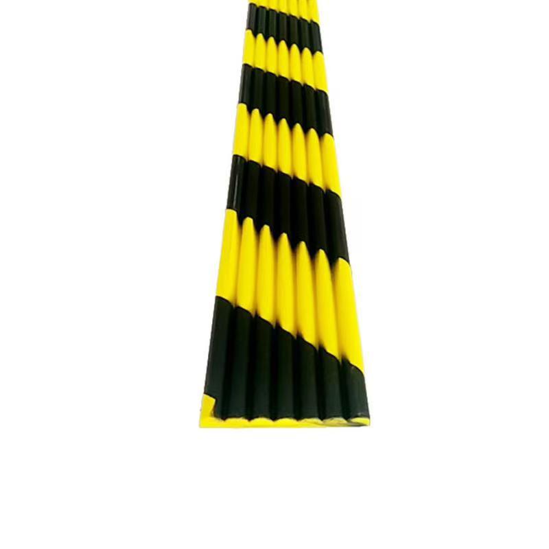 月桐 波浪形防撞条警示条黄黑色 1000×80×80mm 厚1cm pu 自带背胶 YT-XCAFZTY15