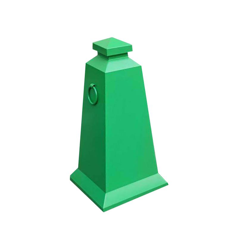 月桐 不锈钢方正路锥绿色 320×320×670mm 重约3kg YT-XCCAZX4