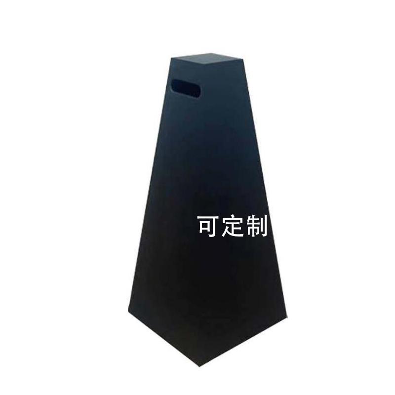 月桐 201不锈钢四角路锥可定制 黑色 315×315×720mm 重约3.5kg YT-XCCG3164