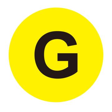 安赛瑞 耐磨库位编号地贴（G），不干胶覆3M膜，Ф200mm 12165